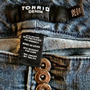 Torrid Denim, Skinny Fit, With 1% Spandex for a Comfortable Fit. Size 20